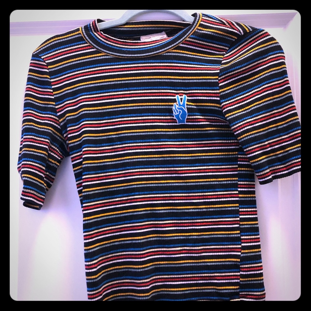 Striped peace crop top